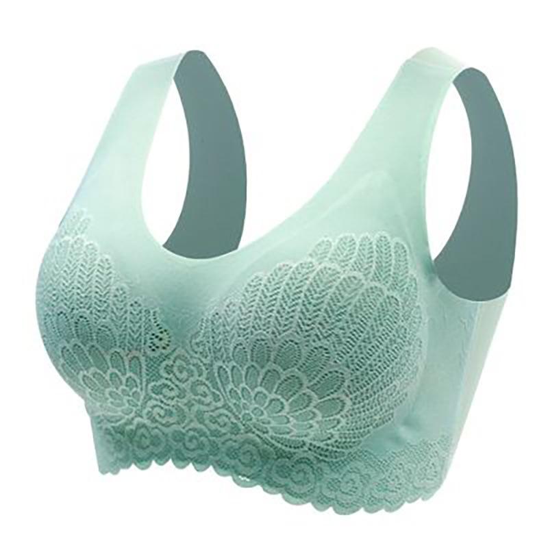 Wireless Push Up Comfort Shock-Proof Latex Pad Lace Bra