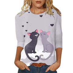 Printed Fashion Round Neck Long Sleeve T-shirts
