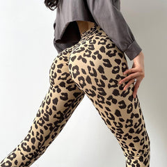 Outdoor Leisure Leopard Print Fitness Yoga Leggings