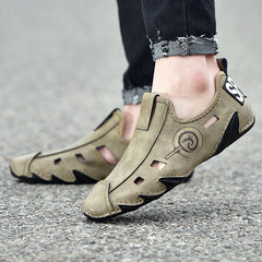 Oversized Men's Soft Soled Hollow Out Flat Shoes