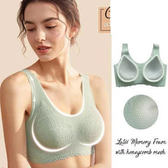 Wireless Push Up Comfort Shock-Proof Latex Pad Lace Bra