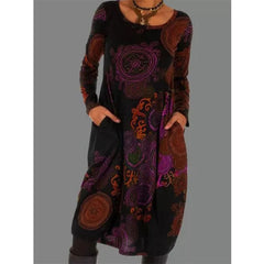 Printed ethnic style dress long dresses maxi dresses