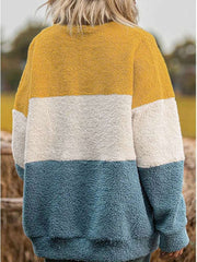 Plush Gored Round neck Long sleeve Sweatshirts