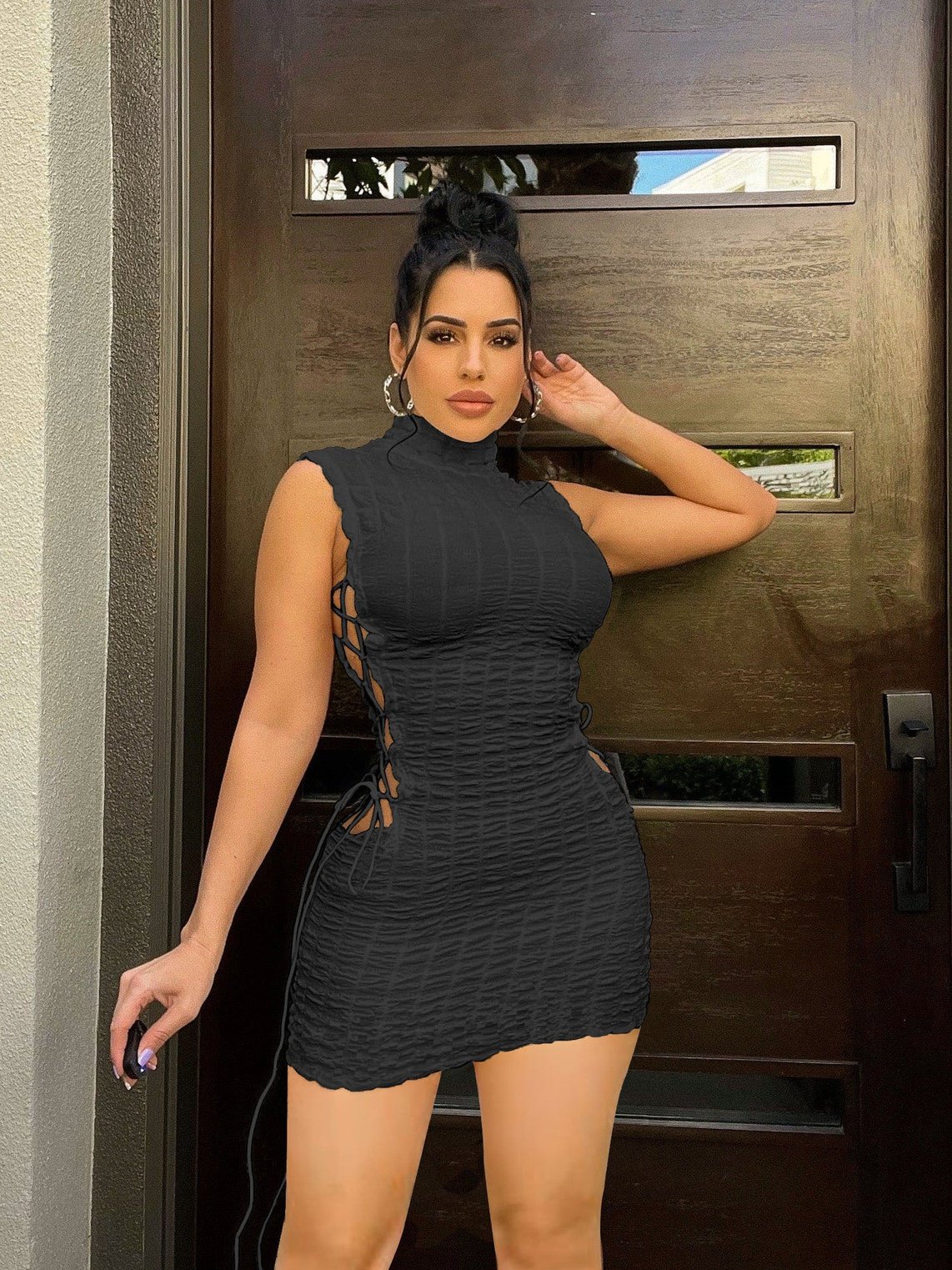 Bubble Cloth Sleeveless Dress