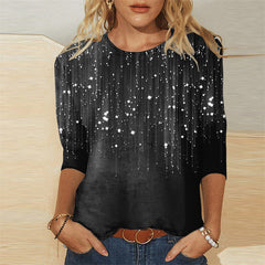 Printed Fashion Round Neck Long Sleeve T-shirts