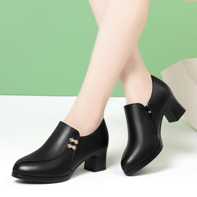 Women Classic Simple Thick-heeled Boots