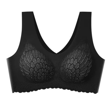 Wireless Push Up Comfort Shock-Proof Latex Pad Lace Bra