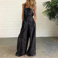 Printed Loose Sleeveless Square neck Jumpsuits