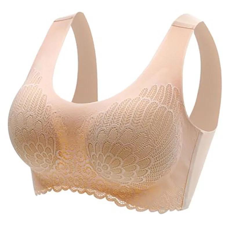 Wireless Push Up Comfort Shock-Proof Latex Pad Lace Bra