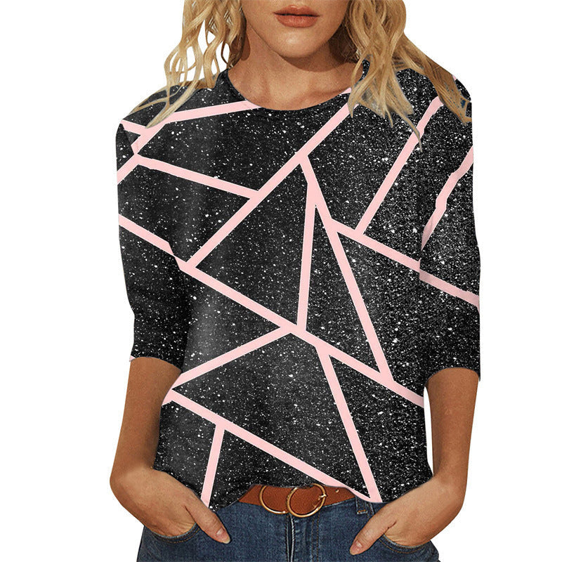 Printed Fashion Round Neck Long Sleeve T-shirts