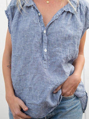 Pure Color Casual Short  Sleeved Top