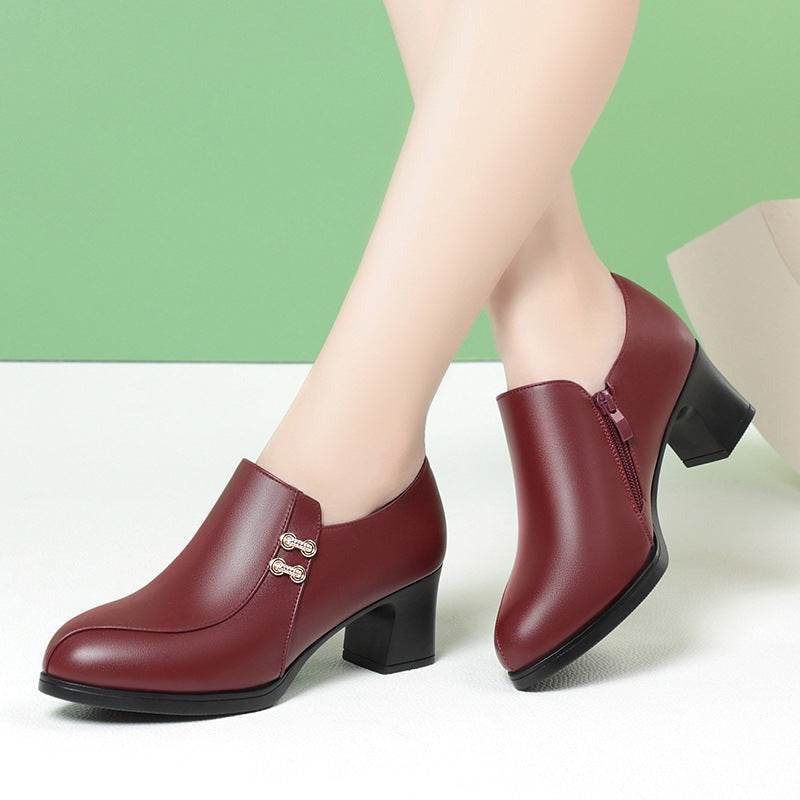 Women Classic Simple Thick-heeled Boots