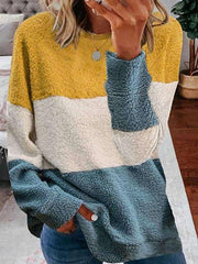 Plush Gored Round neck Long sleeve Sweatshirts