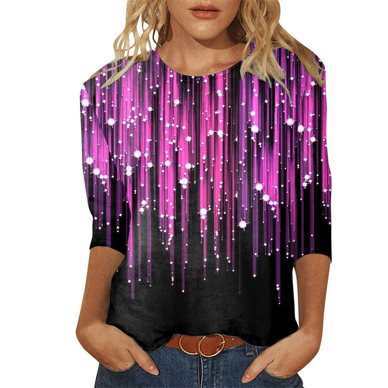 Printed Fashion Round Neck Long Sleeve T-shirts