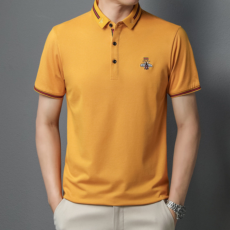 Men's Lapel Business Solid Color Cotton Polo Shirt