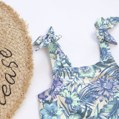 Kid's New Print One Piece Bow Swimwear