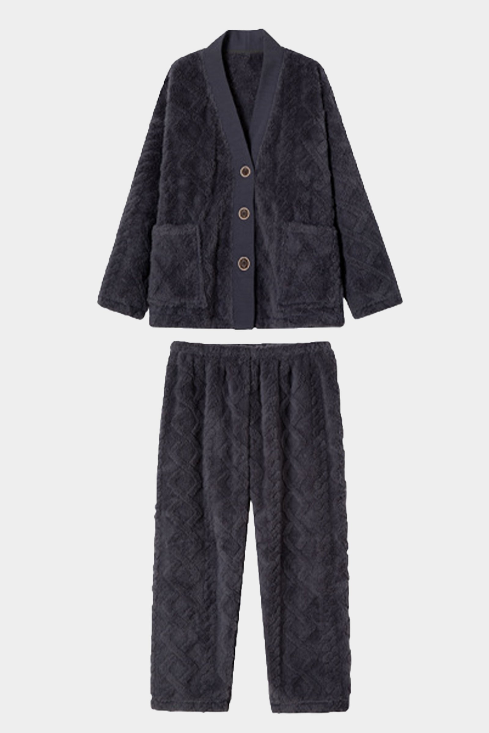 Ambrosia Warm Hugs Fluffy Fleece Matching Pajama Set