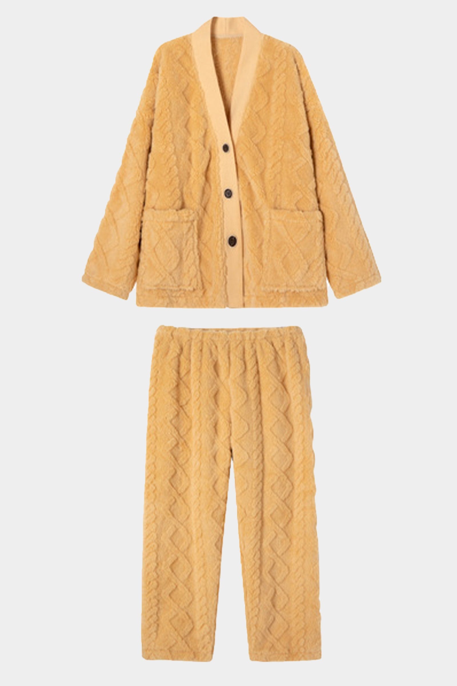 Ambrosia Warm Hugs Fluffy Fleece Matching Pajama Set