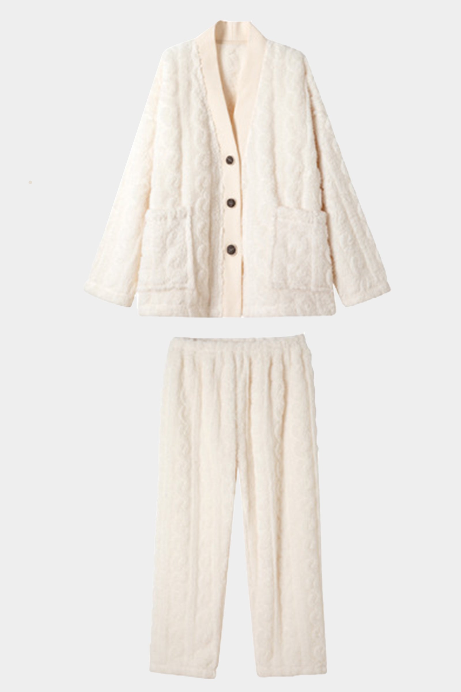 Ambrosia Warm Hugs Fluffy Fleece Matching Pajama Set
