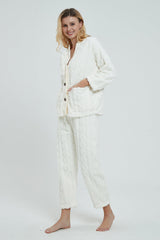 Ambrosia Warm Hugs Fluffy Fleece Matching Pajama Set