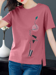 Plus size women printed T-shirts