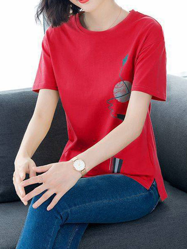 Plus size women printed T-shirts