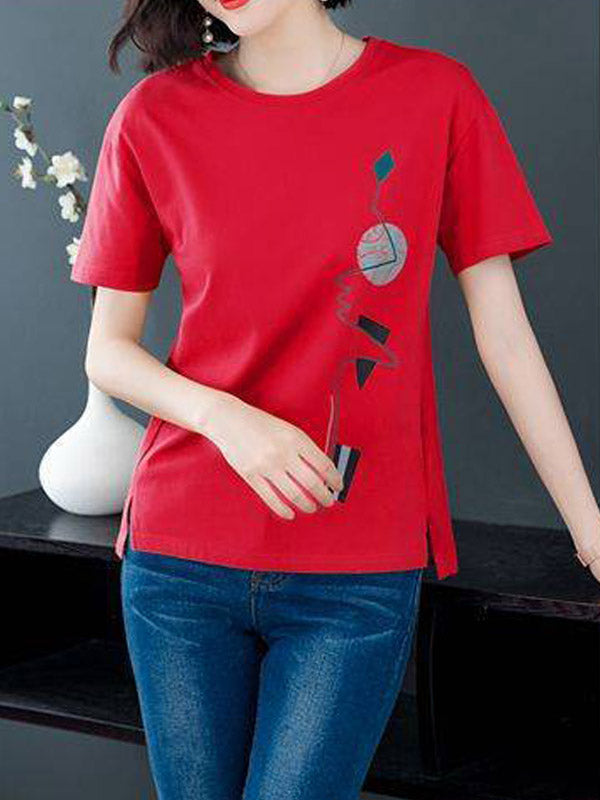 Plus size women printed T-shirts