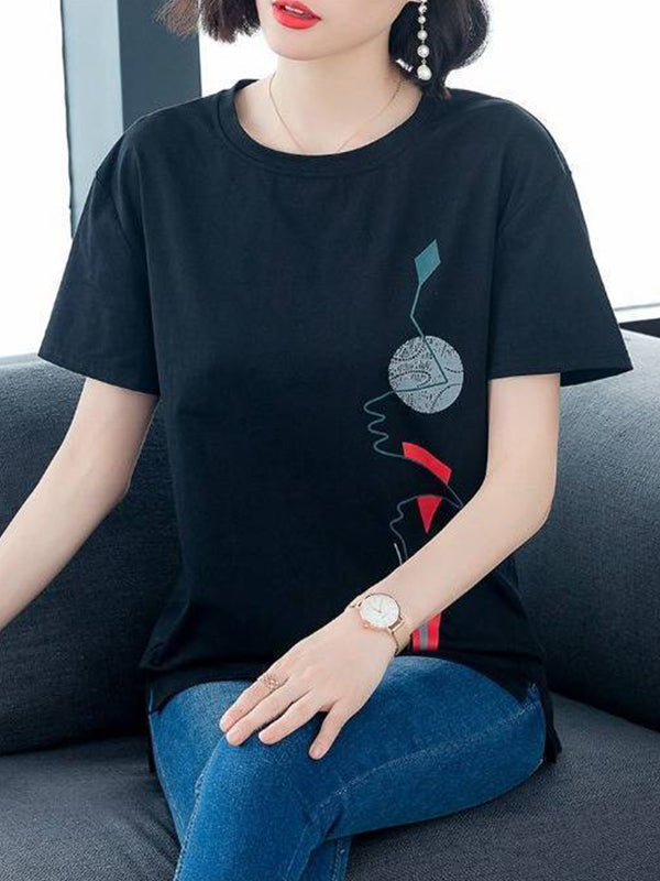 Plus size women printed T-shirts