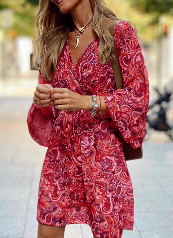 Print Lace Sleeveless A-line Above Knee Skater Dresses