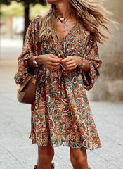 Print Lace Sleeveless A-line Above Knee Skater Dresses