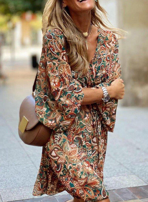 Print Lace Sleeveless A-line Above Knee Skater Dresses