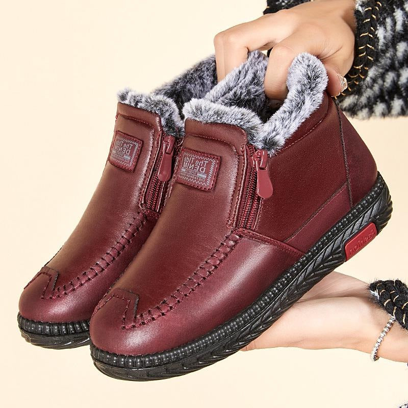 🔥Clearance Sale Alert:  Women Fleece Boots - Red, Black / US Women Size: 6-10.5