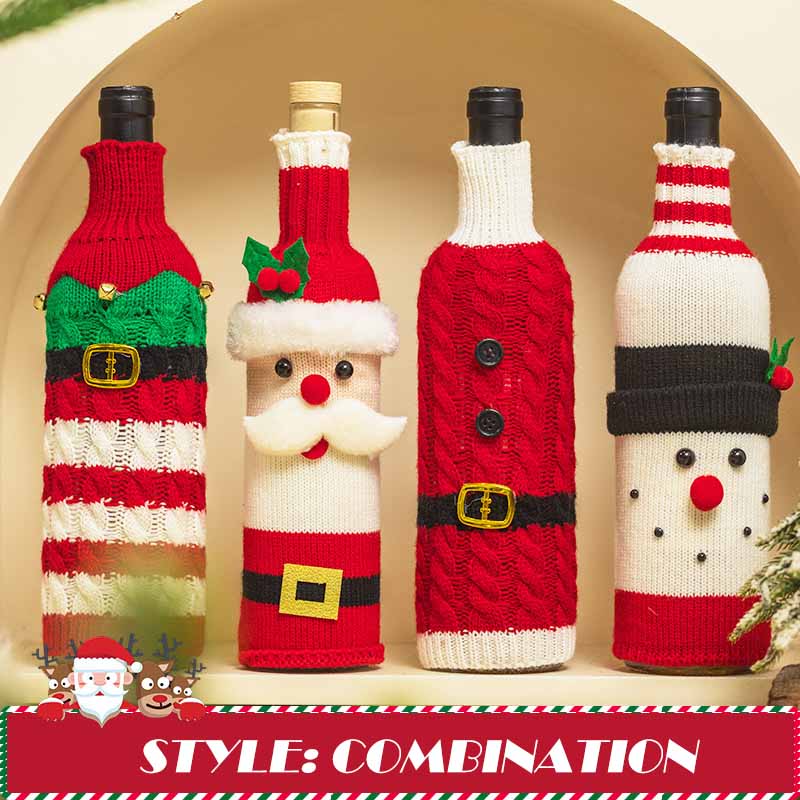 🎄Christmas Decoration-Cartoon Santa Claus Red Wine Bottle Set🎄