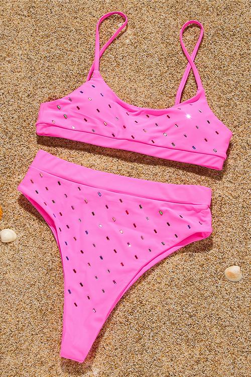 Blingbling High Waist Bikini Set
