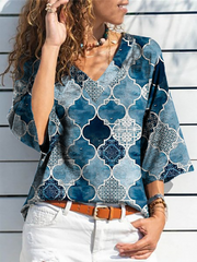 Plus size Geometric Printed Shirts & Tops