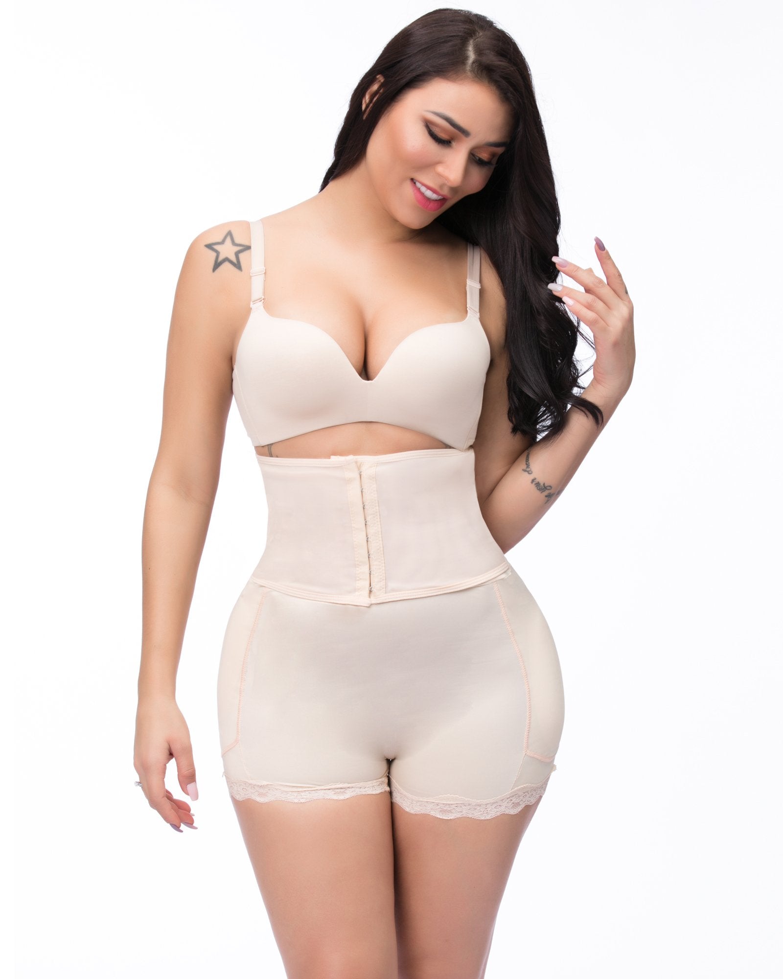 Women Sponge Cushion Flat Angle Solid Color Bodysuit