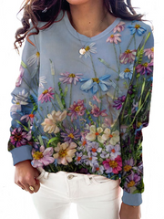Plus size Floral Long Sleeve Shirts & Tops