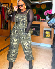 Camo Adjustable Strap Jumpsuits