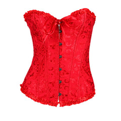 Overbust Corset Sexy Lace Plus Size Erotic Zip Floral Women Bustier C
