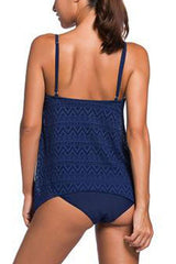 DEEP FEELING SOLID TWO-PIECE TANKINI SET