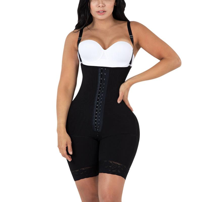 Women Bodysuit Shorts Covered Back and Perineal Zipper