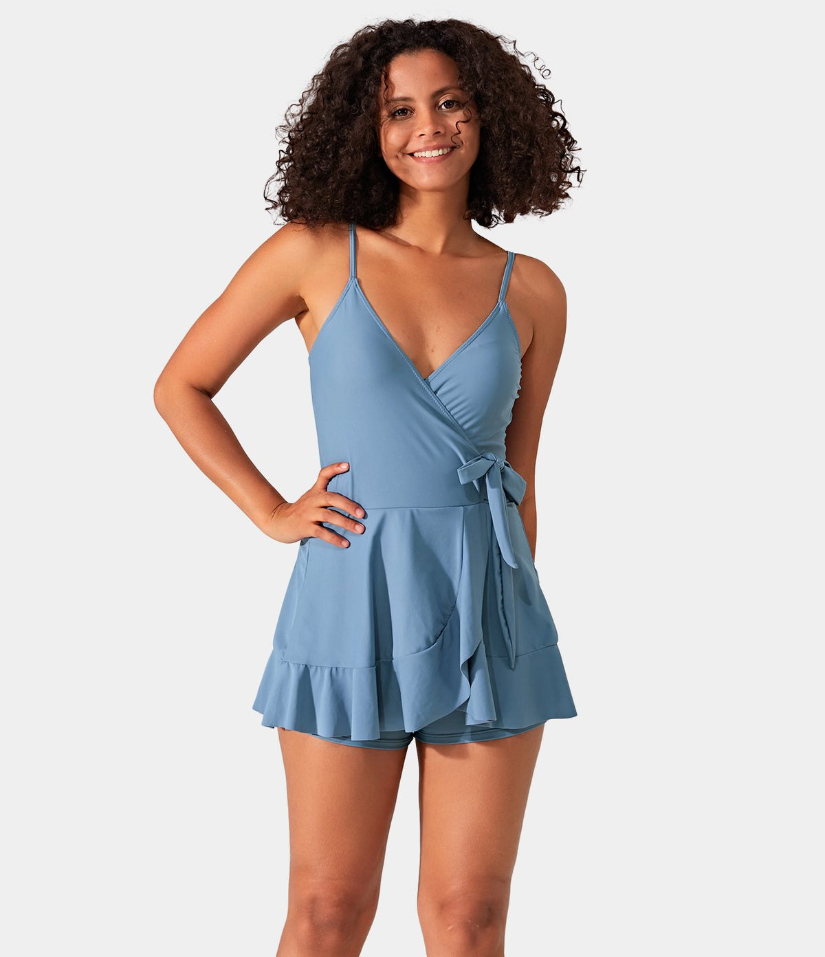 2-in-1 Ruffled Lace-Up One-Pieces Swimwear