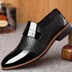 Large Size Men Stylish Cap Toe Slip On Formal Dress Shoes