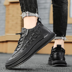 Italian Handmade Crocodile Pattern Casual Shoes