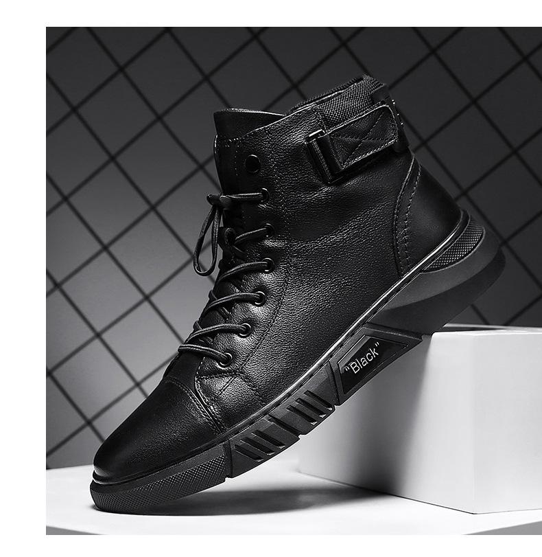 Italian High-top Lace Up Martin Leather Boots