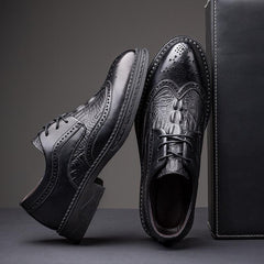 Handmade Crocodile Embossed Brock Dress Shoes