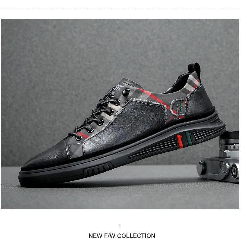 Plaid Men'S Lace-Up Shoes