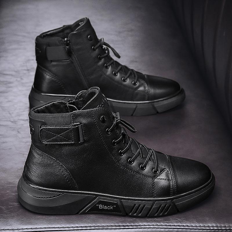 Italian High-top Lace Up Martin Leather Boots