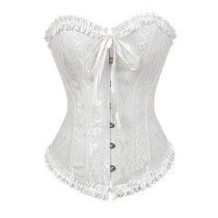 Overbust Corset Sexy Lace Plus Size Erotic Zip Floral Women Bustier C