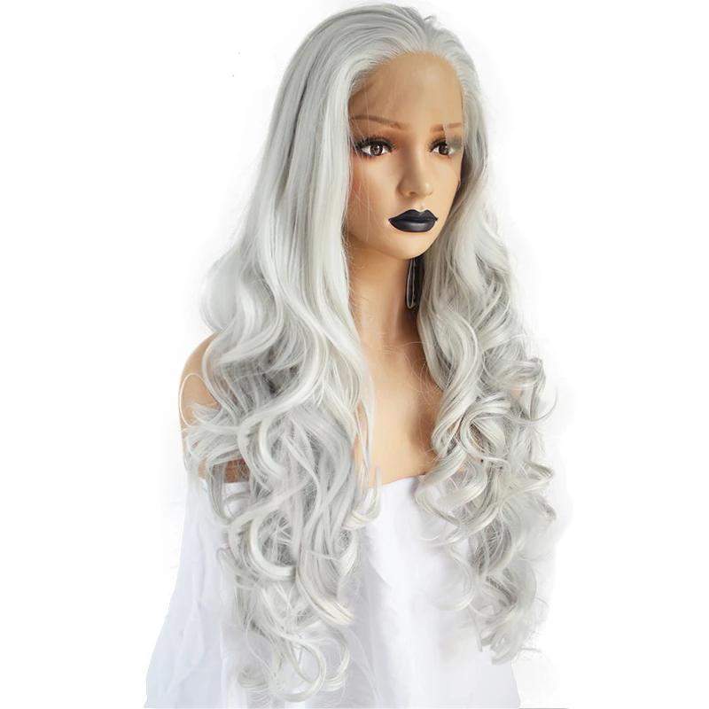 High Temperature Fiber Natural Synthetic Lace Wig